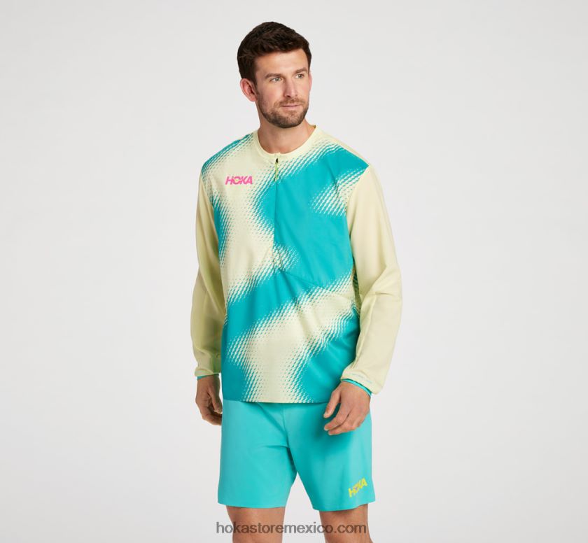 hombres Hoka Cortavientos con 1/2 cremallera 62T0RT665 fiesta