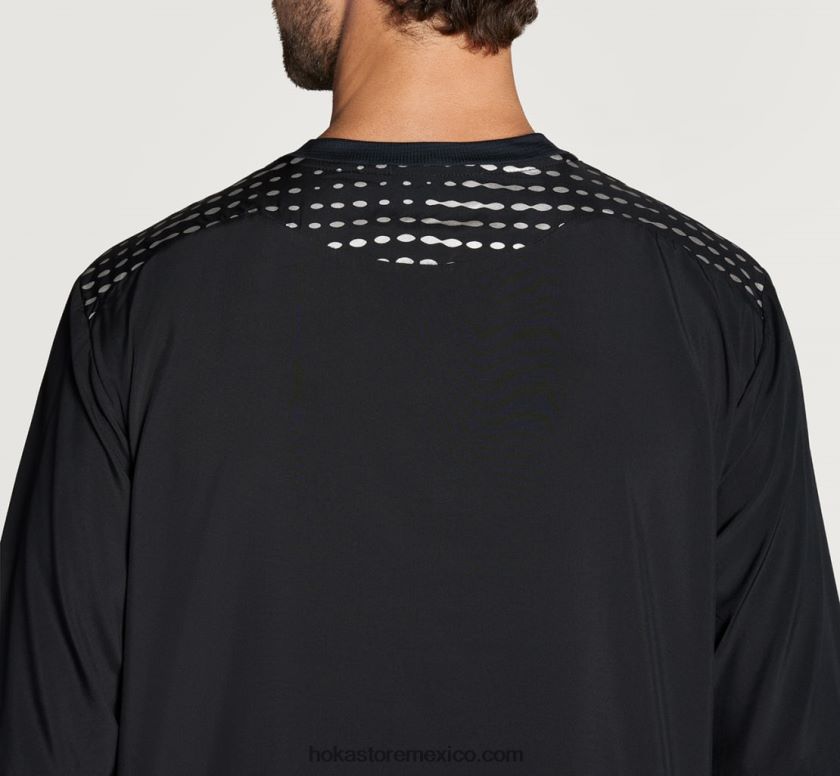 hombres Hoka Cortavientos con 1/2 cremallera 62T0RT671 negro