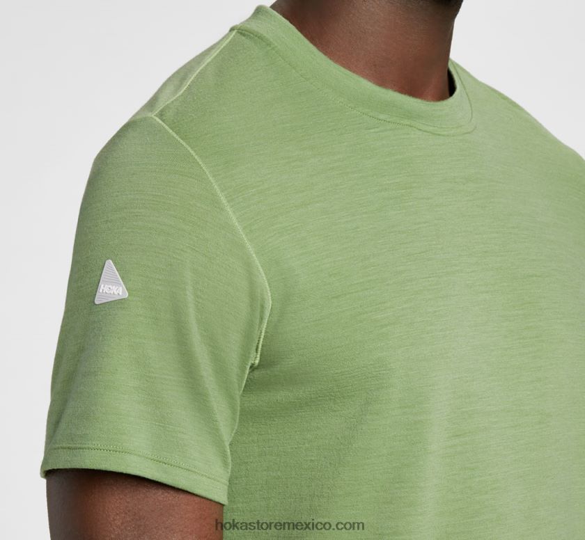 hombres Hoka mezcla de merino de peso medio manga corta 62T0RT645 escarcha helada