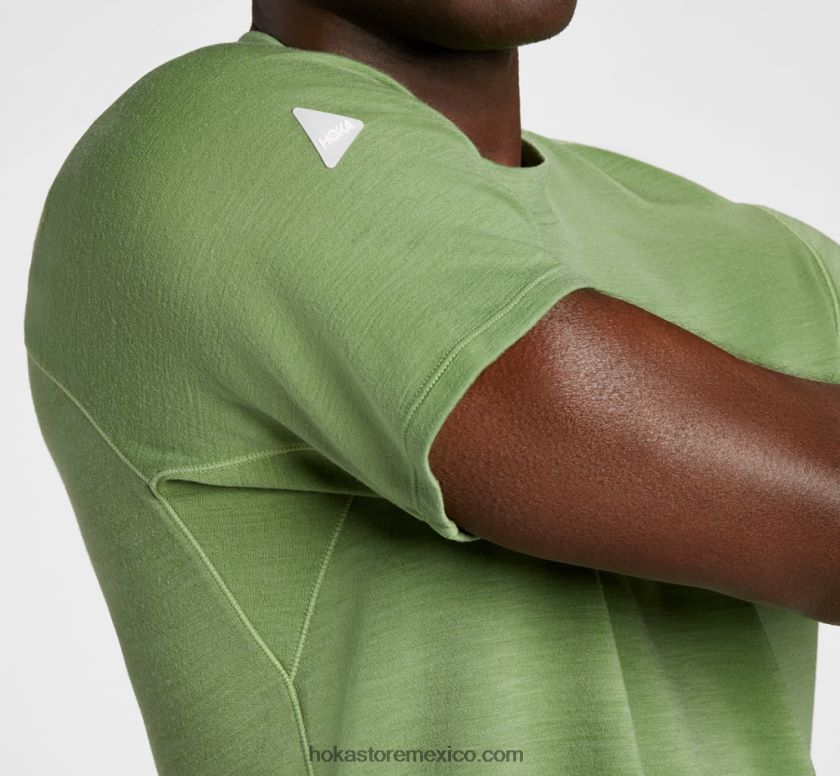hombres Hoka mezcla de merino de peso medio manga corta 62T0RT645 escarcha helada