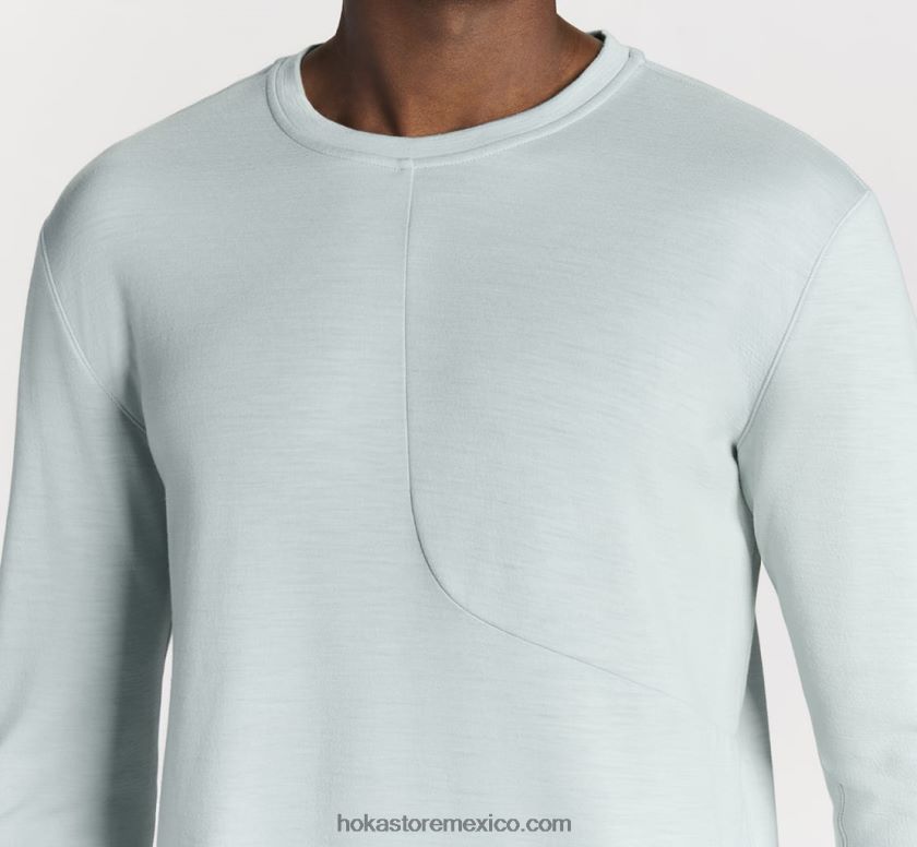 hombres Hoka mezcla de merino manga larga 62T0RT640 flujo de hielo