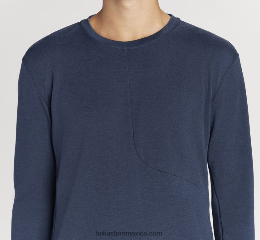 hombres Hoka mezcla de merino manga larga 62T0RT646 espacio exterior