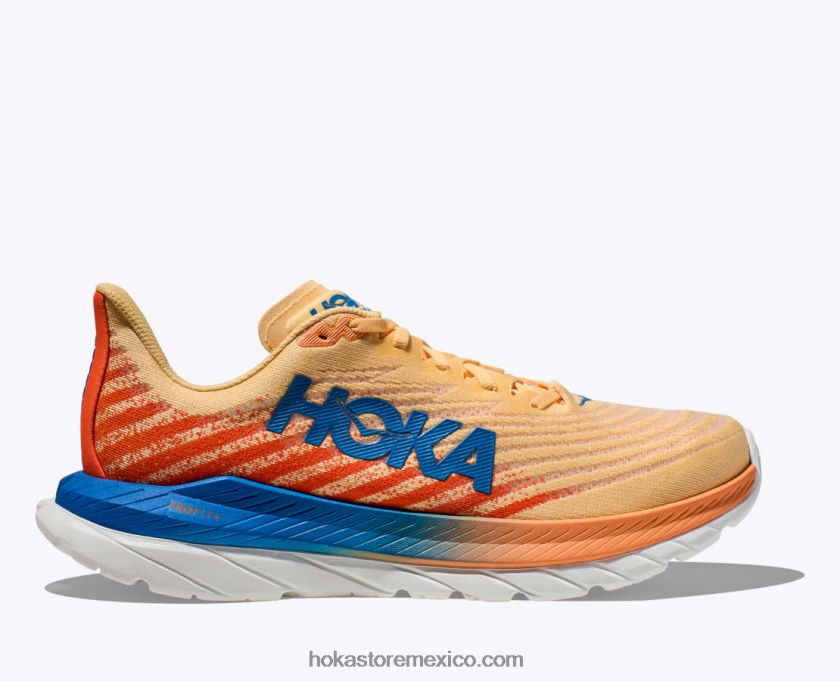 hombres Hoka Mach 5 62T0RT436 impala/naranja vibrante
