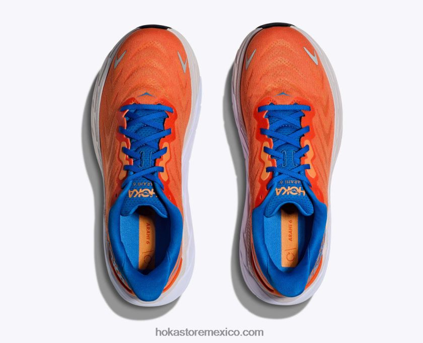 hombres Hoka arahi 6 62T0RT429 naranja vibrante/cielo costero