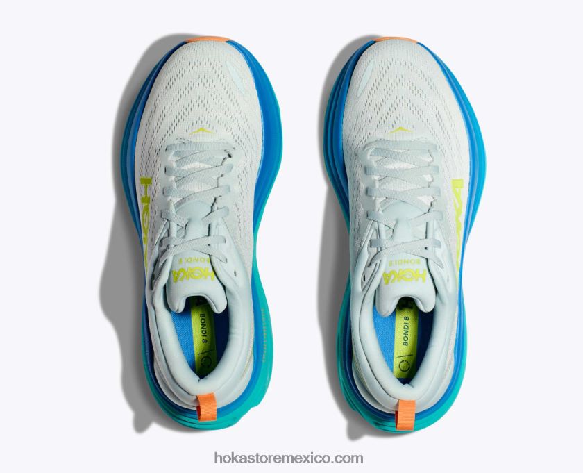hombres Hoka bondi 8 62T0RT419 flujo de hielo/un poco de azul