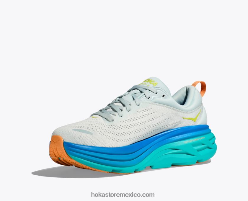 hombres Hoka bondi 8 62T0RT419 flujo de hielo/un poco de azul