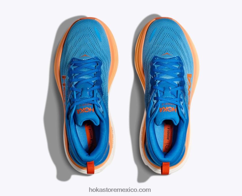 hombres Hoka bondi 8 62T0RT614 cielo costero/naranja vibrante