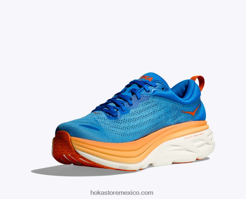 hombres Hoka bondi 8 62T0RT614 cielo costero/naranja vibrante
