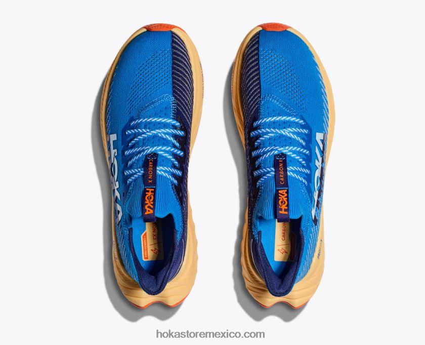 hombres Hoka carbono x 3 62T0RT454 cielo costero/azul indicador