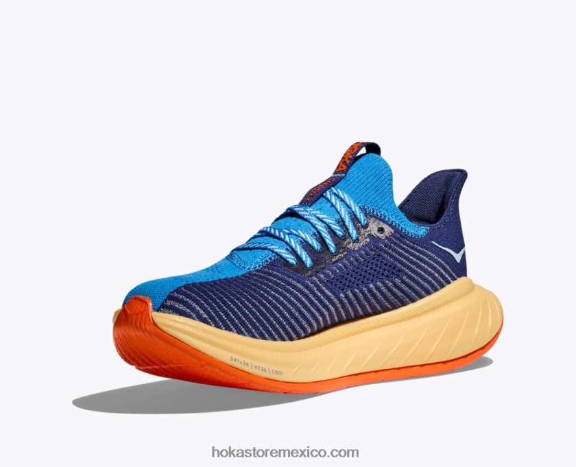 hombres Hoka carbono x 3 62T0RT454 cielo costero/azul indicador