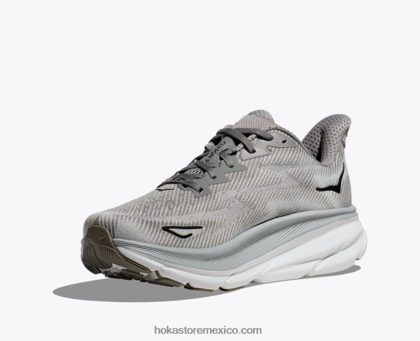 hombres Hoka clifton 9 62T0RT589 niebla del puerto/negro