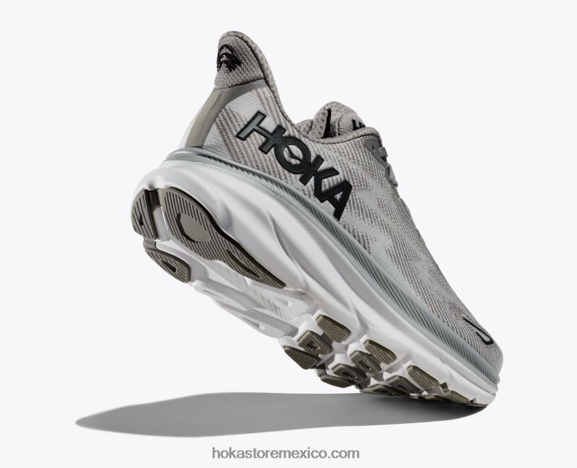 hombres Hoka clifton 9 62T0RT589 niebla del puerto/negro