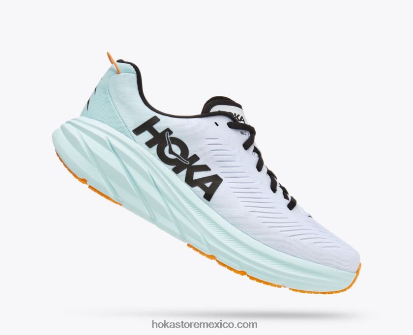 hombres Hoka rincón 3 62T0RT447 vidrio blanco/azul