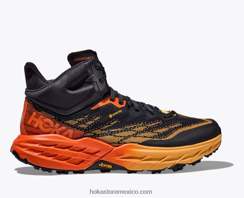 hombres Hoka speedgoat 5 mid gtx 62T0RT486 grafito azul/amarillo ámbar