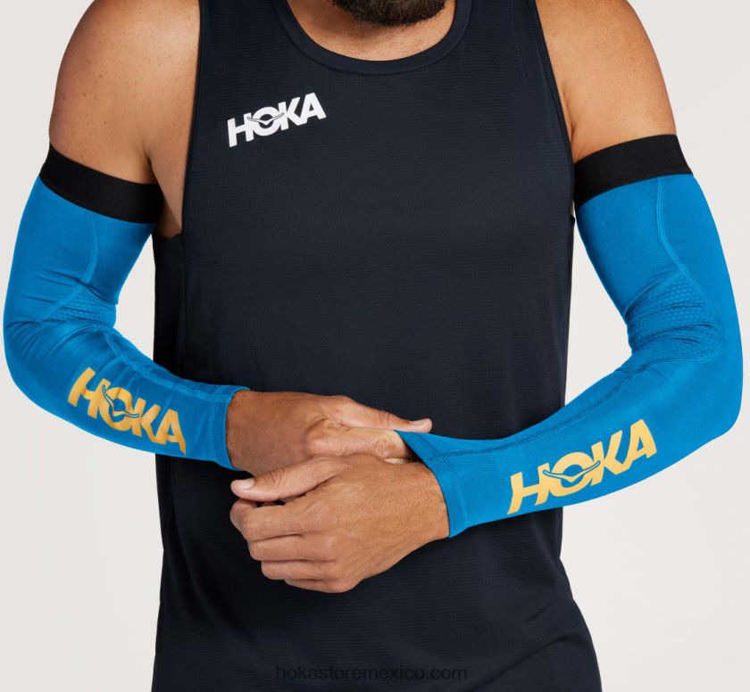 mujer Hoka mangas de brazo de vuelo 62T0RT405 diva azul