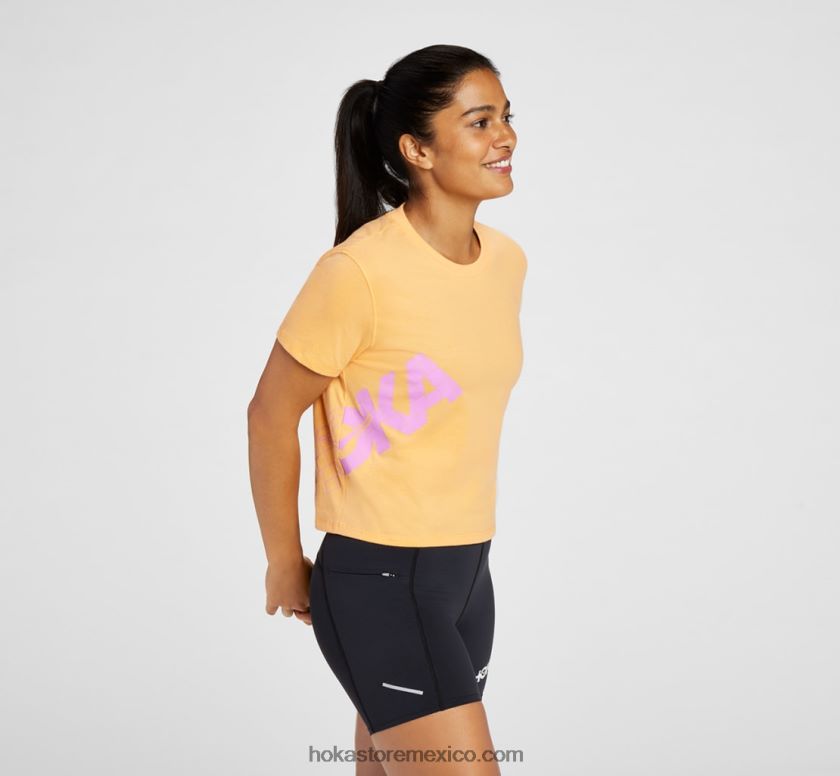 mujer Hoka camiseta todo el día 62T0RT345 simulacro de naranja