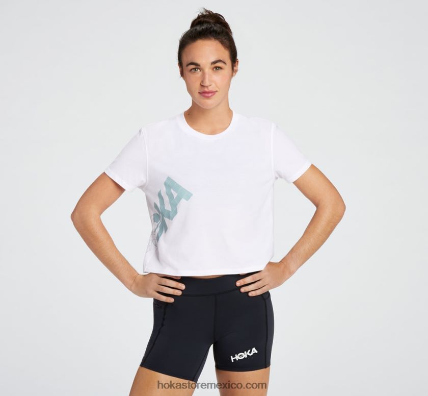 mujer Hoka camiseta todo el día 62T0RT346 blanco nuevo