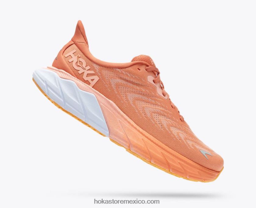 mujer Hoka arahi 6 62T0RT23 coral horneado al sol/concha