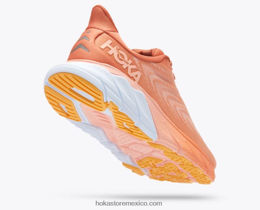 mujer Hoka arahi 6 62T0RT23 coral horneado al sol/concha