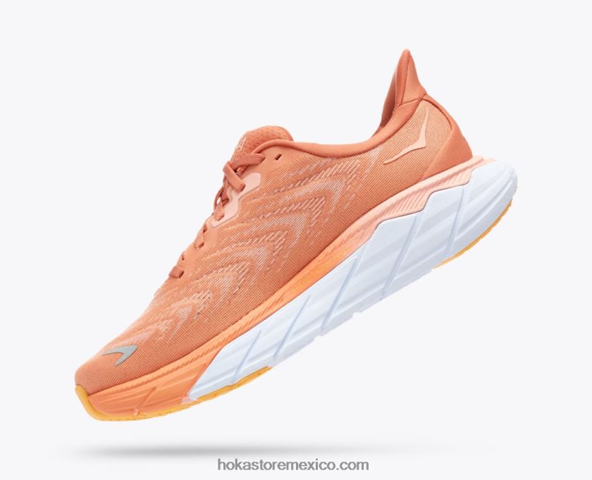 mujer Hoka arahi 6 62T0RT23 coral horneado al sol/concha