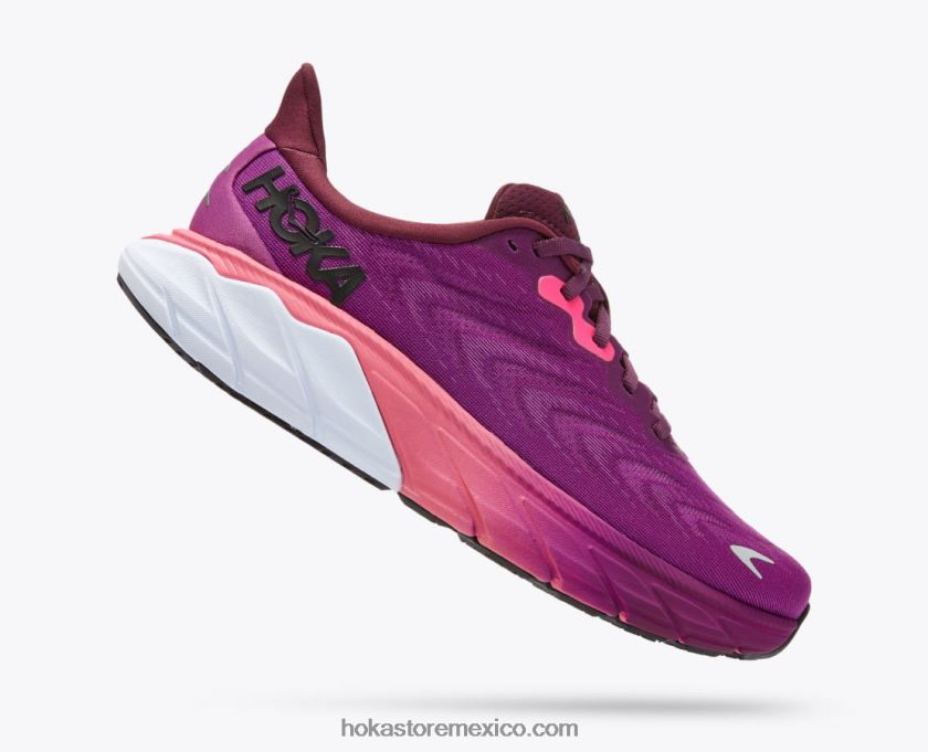 mujer Hoka arahi 6 62T0RT24 vino de uva/beautyberry