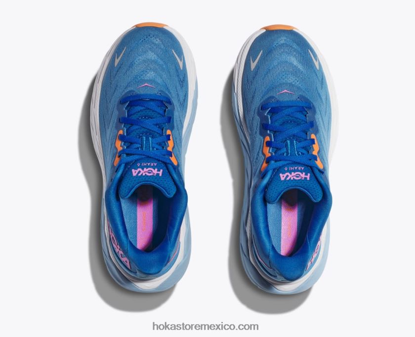mujer Hoka arahi 6 62T0RT251 todos a bordo/cielo costero