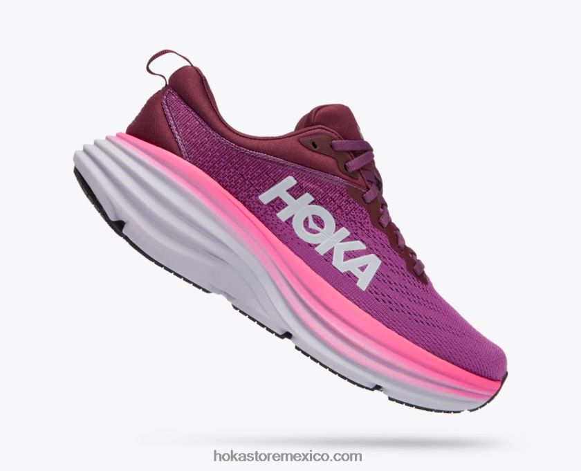 mujer Hoka bondi 8 62T0RT15 vino de uva/beauberryberry