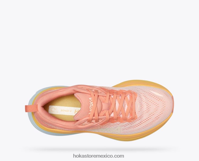 mujer Hoka bondi 8 62T0RT16 parfait de coral de concha/melocotón