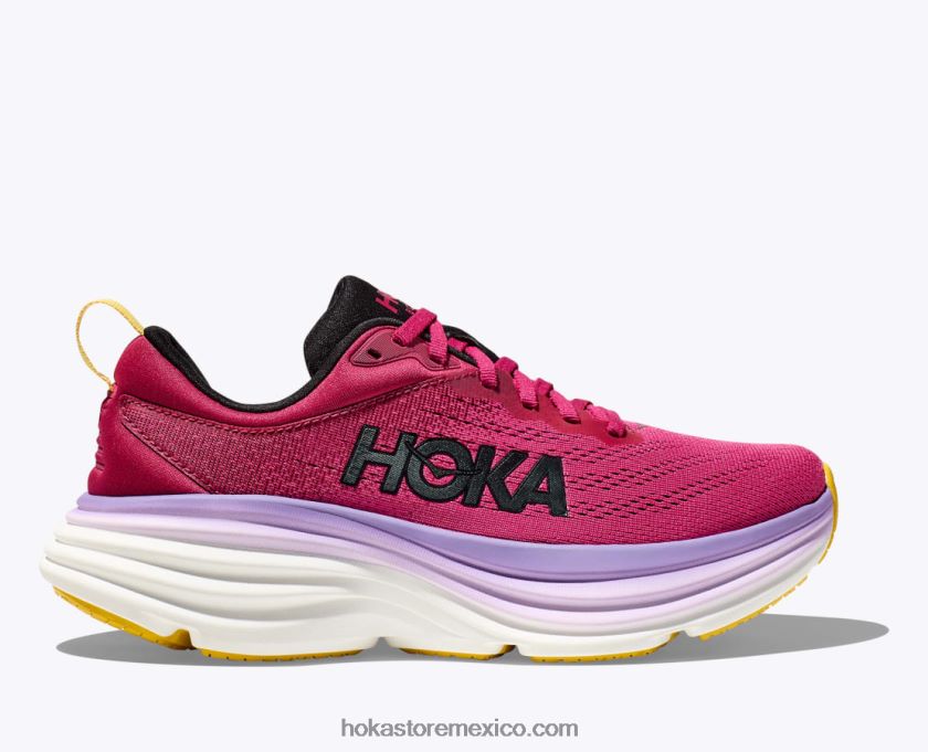 mujer Hoka bondi 8 62T0RT8 cerezas jubileo/milenrama rosa