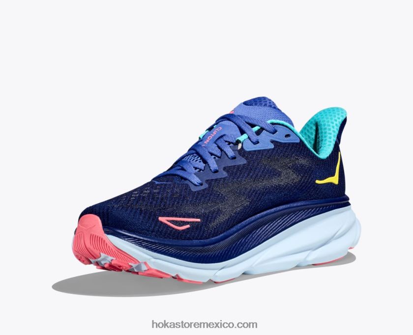 mujer Hoka clifton 9 62T0RT2 manantial azul/cerámica