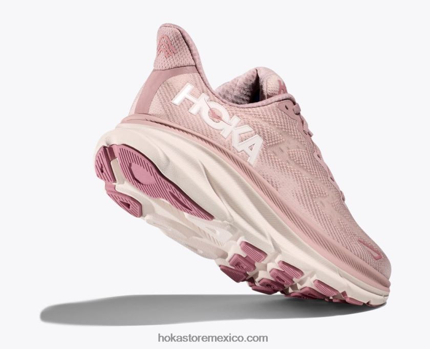 mujer Hoka clifton 9 62T0RT5 látigo malva pálido/melocotón
