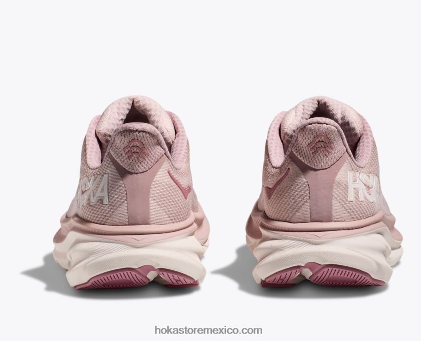 mujer Hoka clifton 9 62T0RT5 látigo malva pálido/melocotón