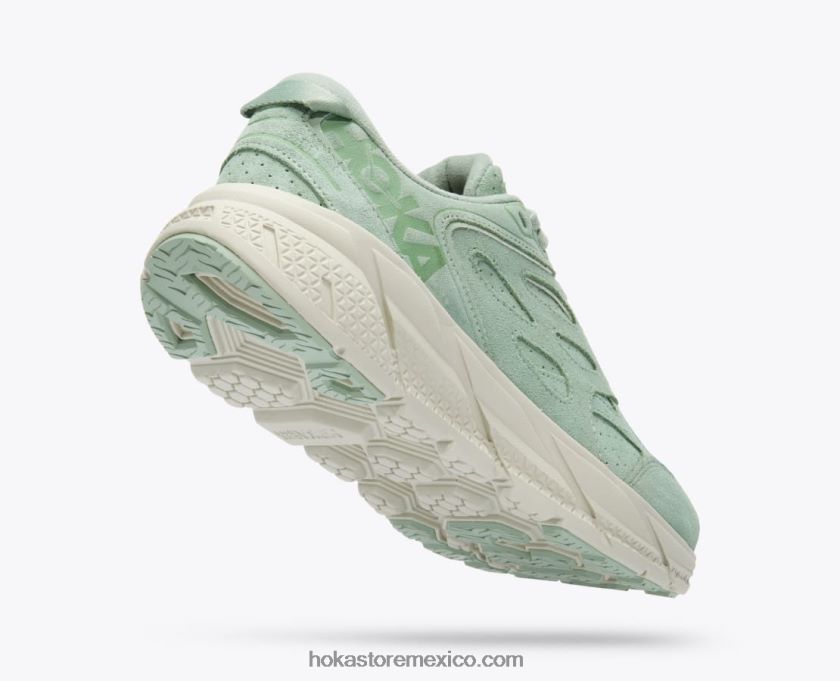 mujer Hoka clifton l ante 62T0RT72 verde humo/tinte celadón