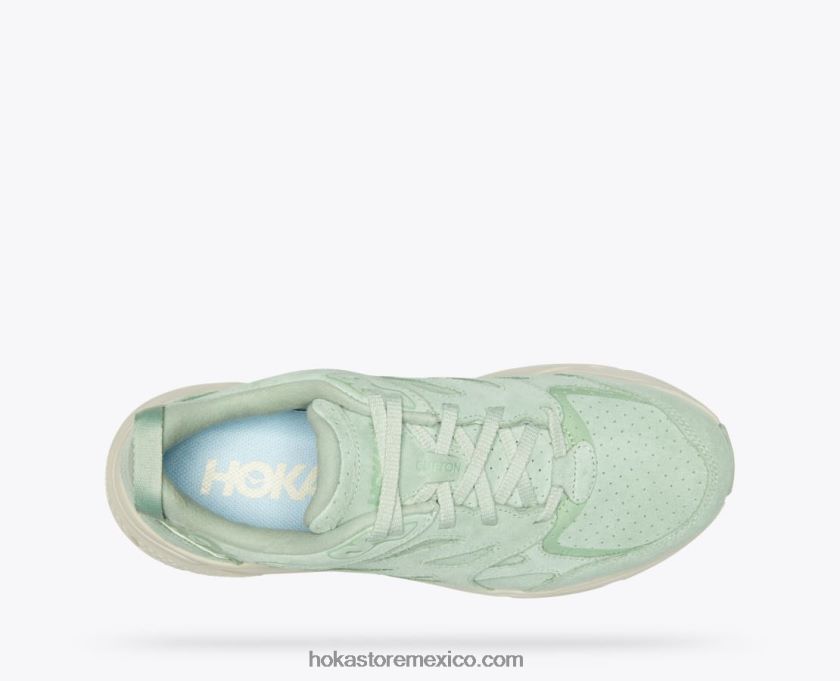 mujer Hoka clifton l ante 62T0RT72 verde humo/tinte celadón