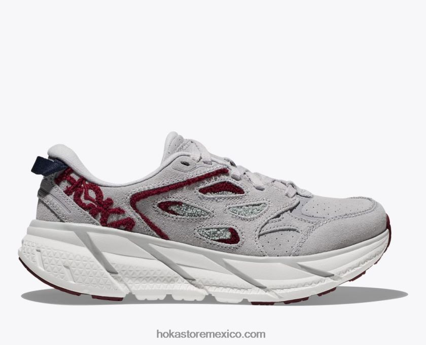 mujer Hoka clifton l bordado 62T0RT202 roca lunar/cabernet