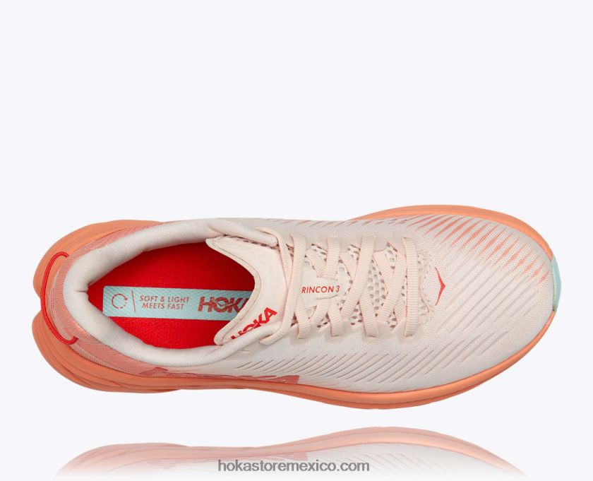 mujer Hoka rincón 3 62T0RT36 peonía plateada/melón