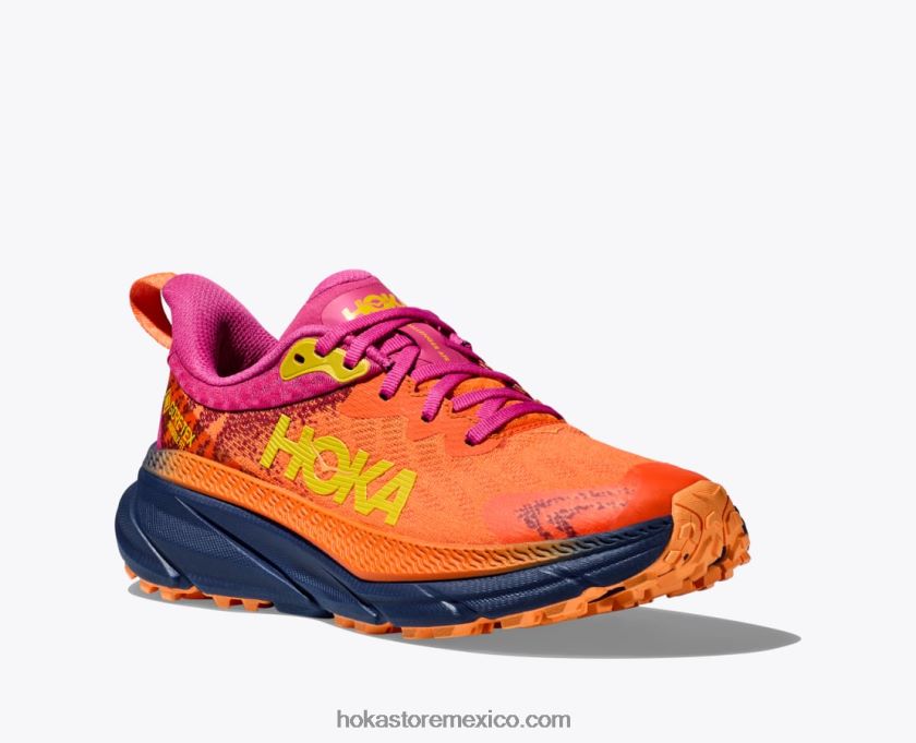 mujer Hoka retador 7 gtx 62T0RT95 milenrama naranja/rosa vibrante