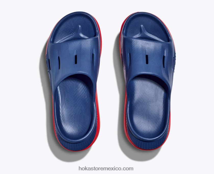 mujer Hoka diapositiva de recuperación ora 3 62T0RT208 alerta azul/roja del indicador