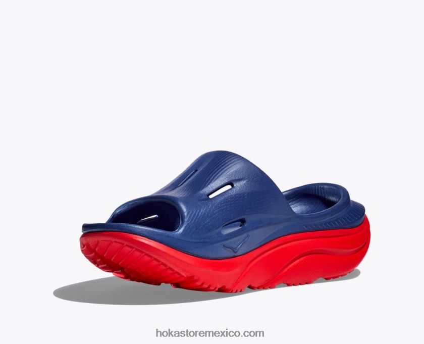 mujer Hoka diapositiva de recuperación ora 3 62T0RT208 alerta azul/roja del indicador