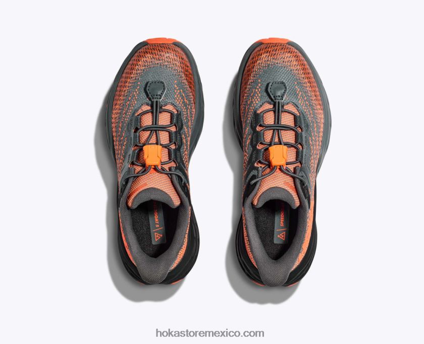 niños Hoka cabra rápida 5 62T0RT677 Castlerock/naranja vibrante