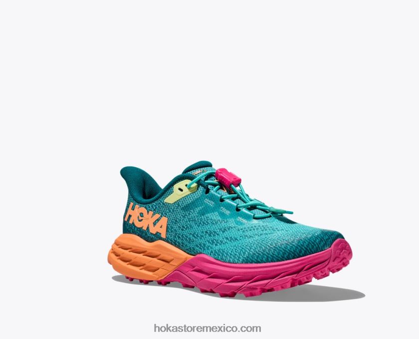 niños Hoka cabra rápida 5 62T0RT678 Castlerock/naranja vibrante